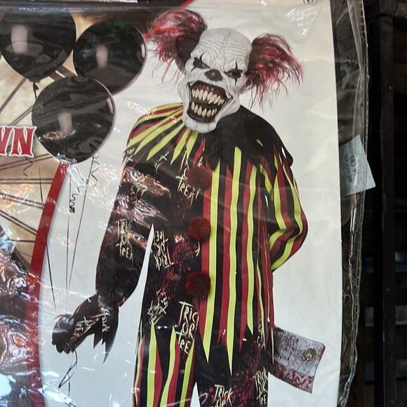 TRICK or Treat Clown kids Large 10 - 12 comes with clown horn - Picture 1 of 9